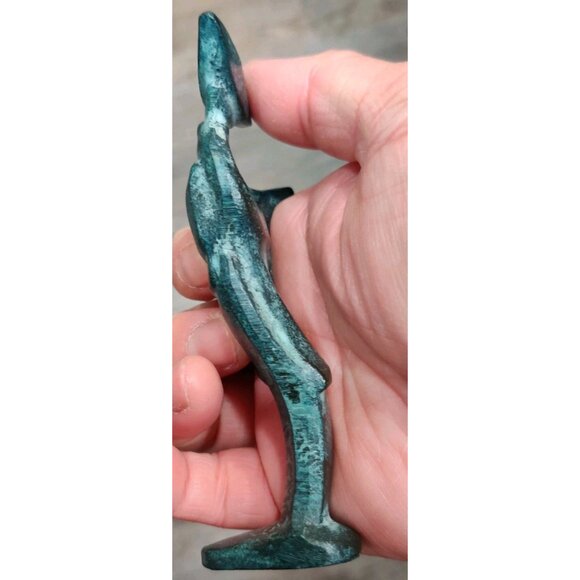 Vintage Japanese Rustic Bronze Geisha Girl Statue Sculpture Figurine 4.25x1.75" - Picture 5 of 11